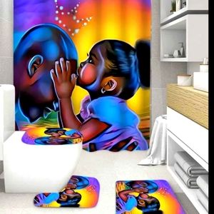 Bathroom Curtain Shower design Set (4)Pieces